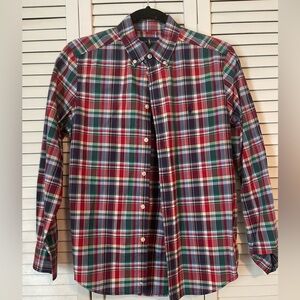 Ralph Lauren Polo Boys 14/16 Long Sleeve Oxford Christmas Plaid